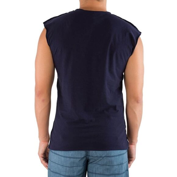 New Just Cavalli Men XS 46 Sleeveless Muscle Tee White Blue Floral Print Cotton - Picture 4 of 5